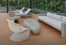 ACRE by Modern Mill decking stained with PPR proluxe semitransparent color match with 897 in Laguna Beach, California—can be painted or stained without primer in hundreds of approved colors.