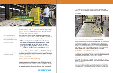 White Paper: Manufacturing Competitive Advantage White Paper: Manufacturing Competitive Advantage