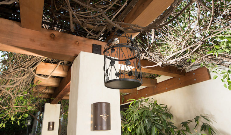 Redwood Pergola Reinforces Unique History of Beautiful Hollywood Hills Home Redwood Pergola Reinforces Unique History of Beautiful Hollywood Hills Home