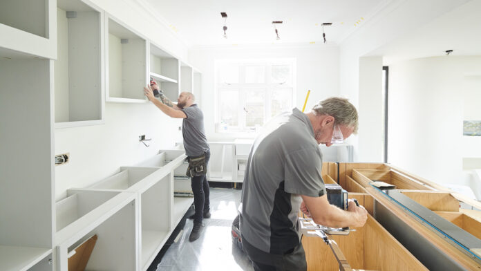 joinery team fitting a kitchen Houzz renovation