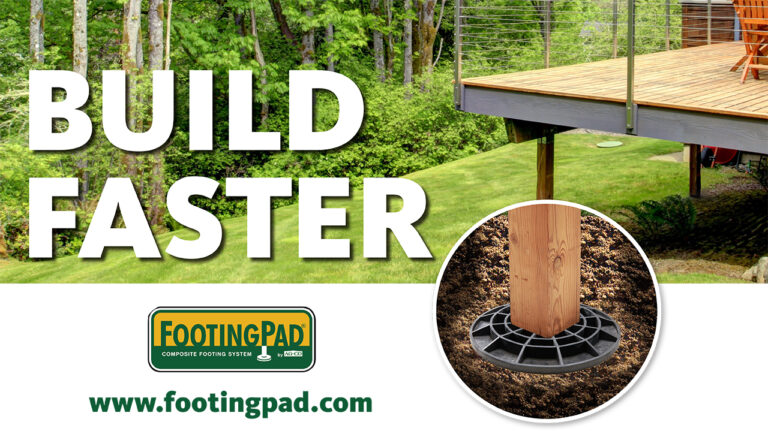 FootingPad lets you Build Faster by Replacing Concrete Post Footings FootingPad lets you Build Faster by Replacing Concrete Post Footings