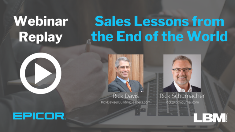 Webinar Replay: Sales Lessons from the End of the World Webinar Replay: Sales Lessons from the End of the World